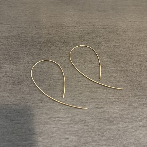 Lana | Upside Down Gold Hoop Earrings - Picture 2 of 5